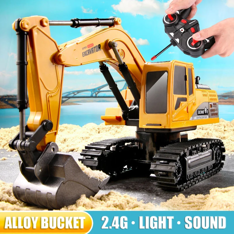 Kids Outdoor Digger - Excavadora RC 2.4Ghz 6 Canales 1:24,