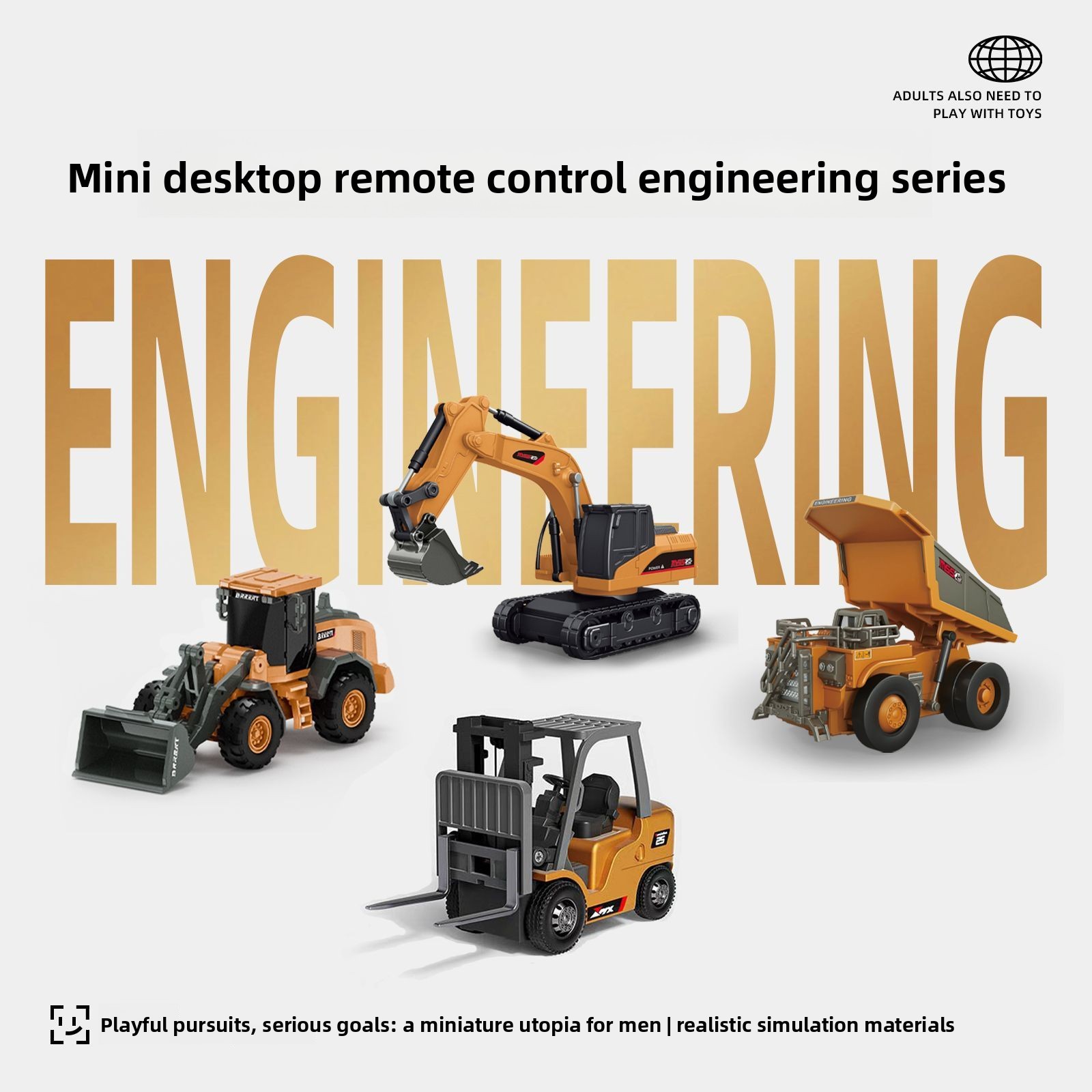 Kids Outdoor Digger - Set de Vehículos de Ingeniería RC