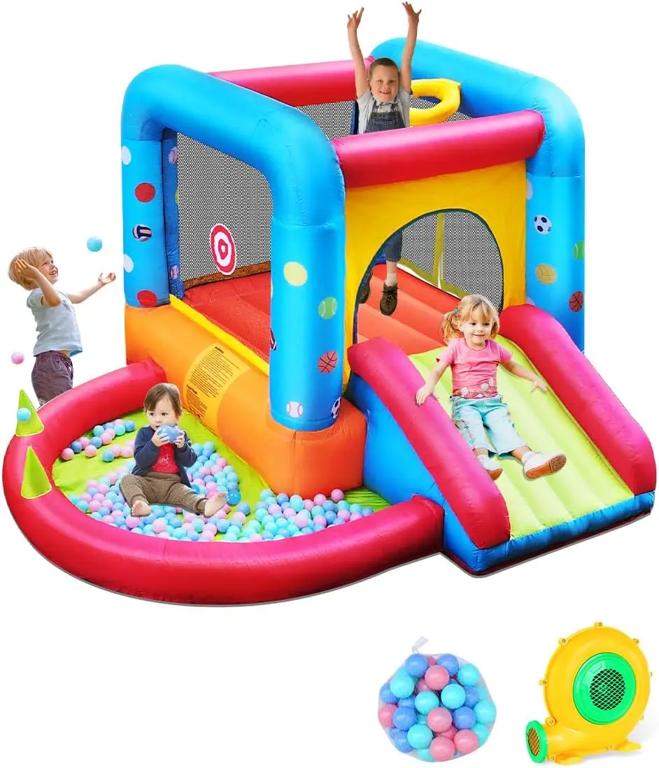 Kids Outdoor Jumping - Castillo Inflable Step4Fun, Tobogán Inflable para