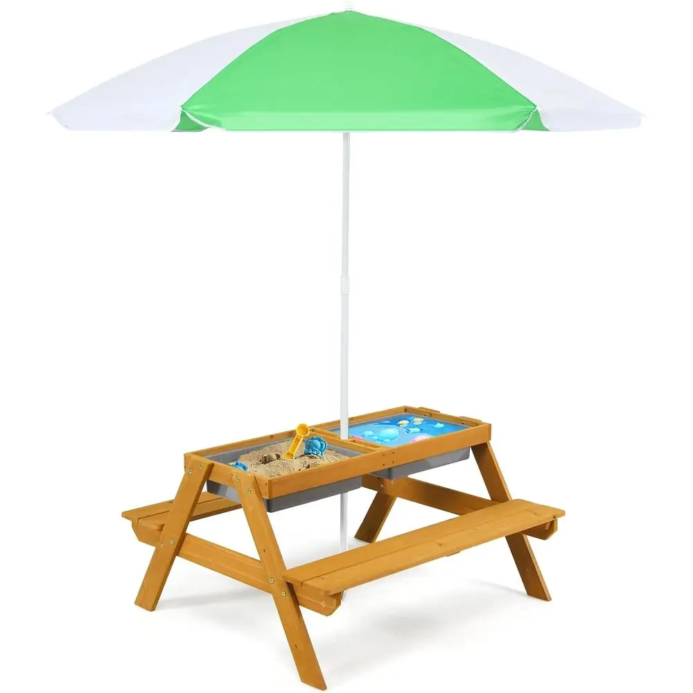 Kids Outdoor Table With Umbrella - Mesa de Picnic Infantil 3 en