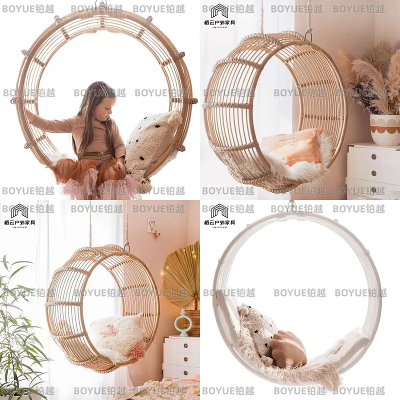 Kids Outdoor Hanging Chair - Silla Mecedora Colgante de Ratán para