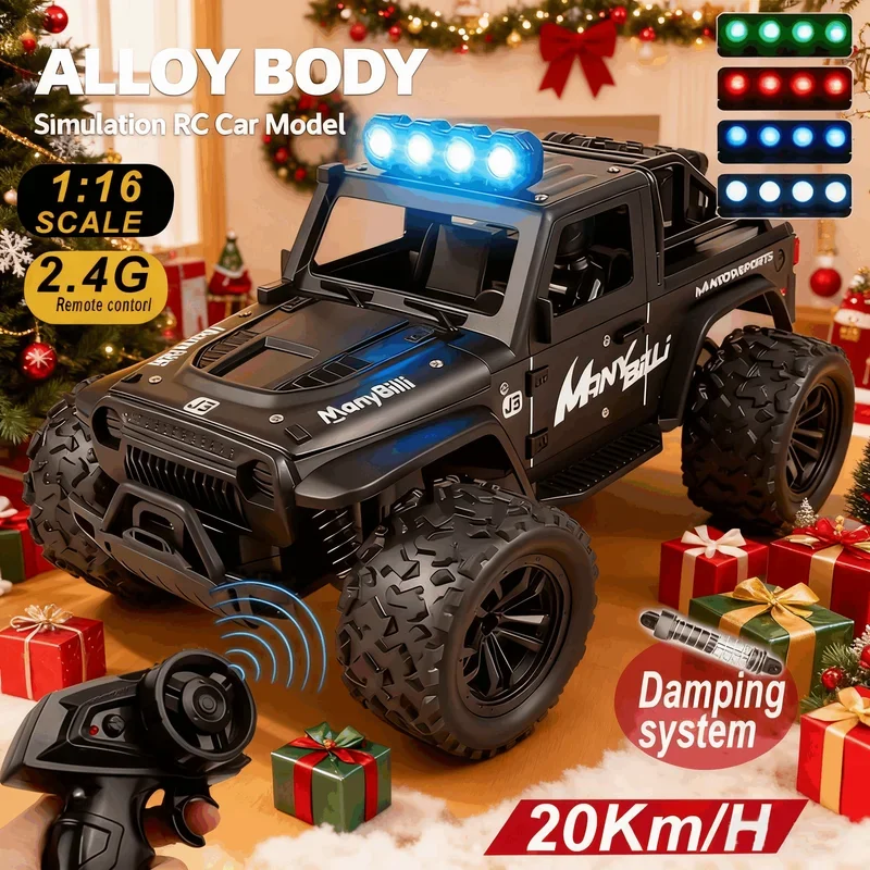 Kids Outdoor Dirt Toys - Coche teledirigido 1:16 con luces y