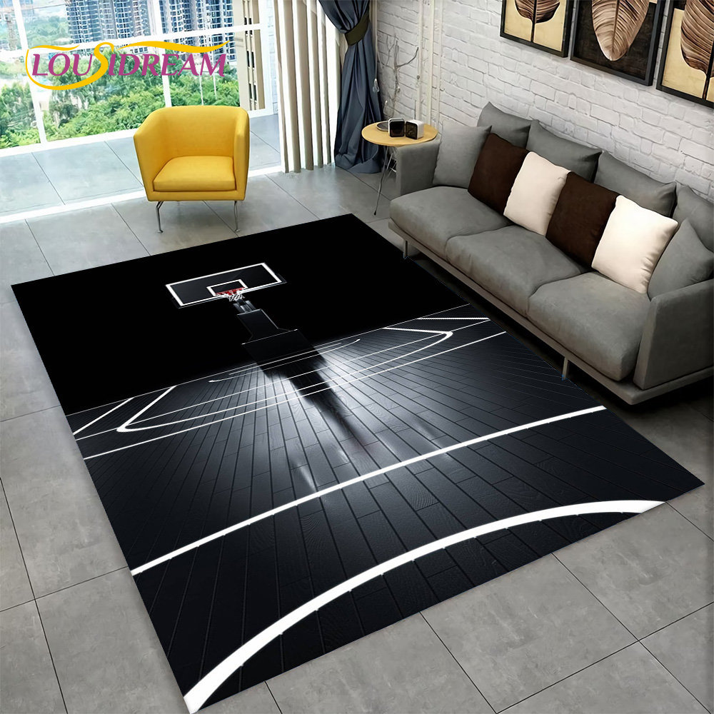 Kids Outdoor Mat - Alfombra grande de baloncesto 3D con