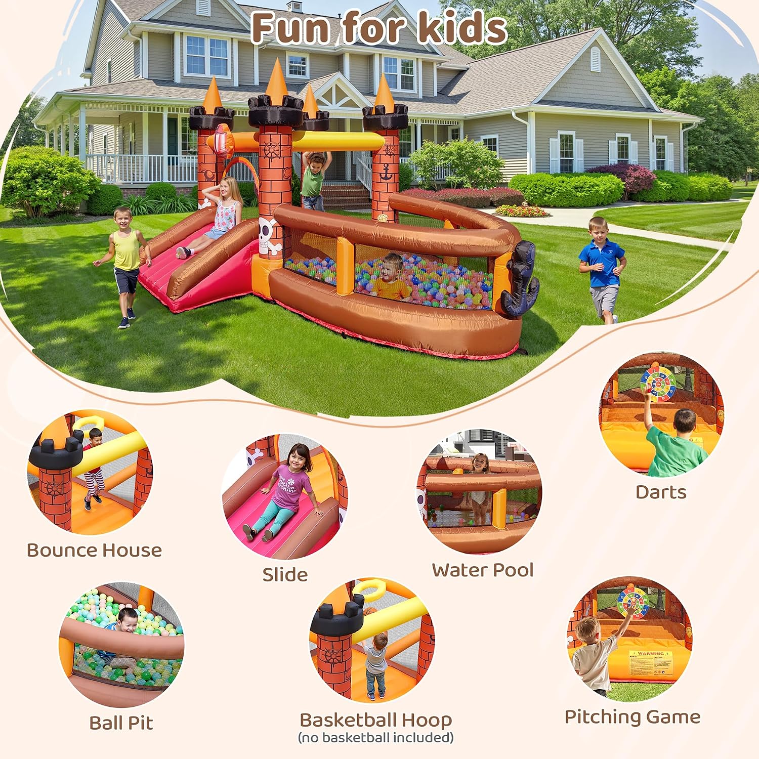 Casa Inflable para Niños de 3  - Kids Outdoor Jumping reseña y precio