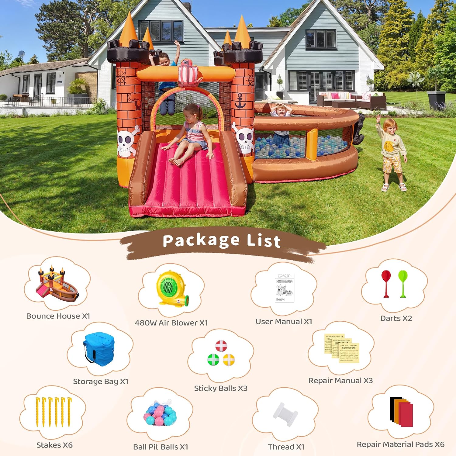 Casa Inflable para Niños de 3  - Kids Outdoor Jumping reseña y precio