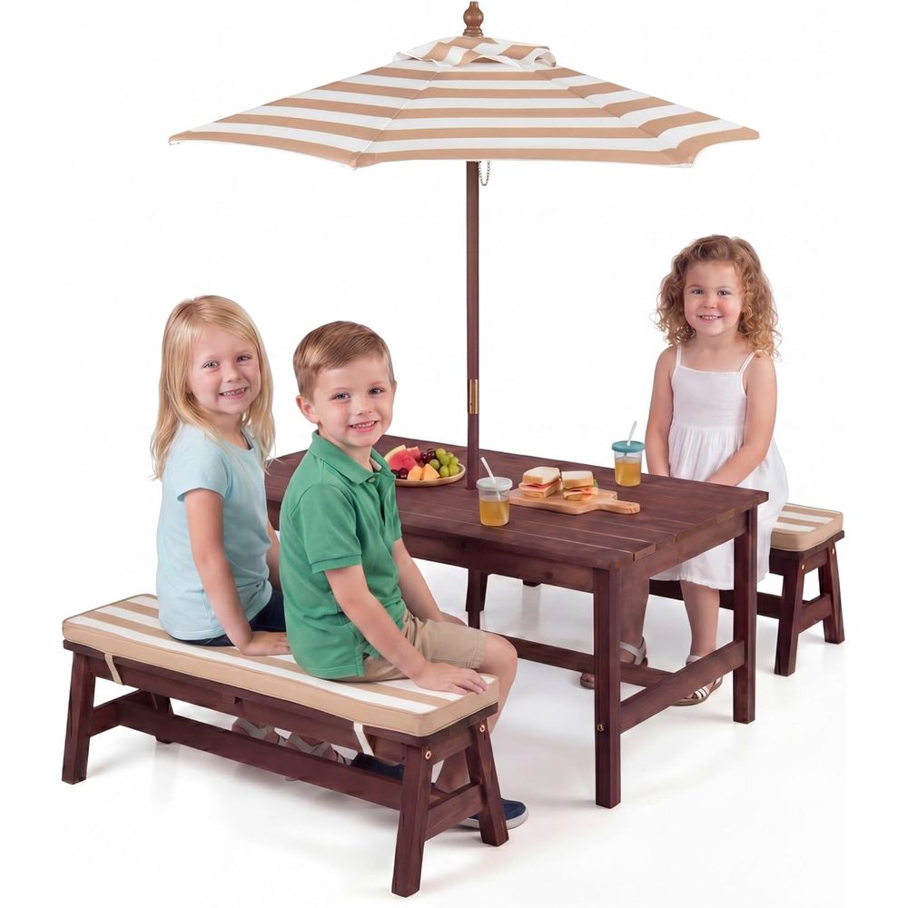 Mesa de picnic para niños, tab - Kids Outdoor Table With Umbrella reseña y precio