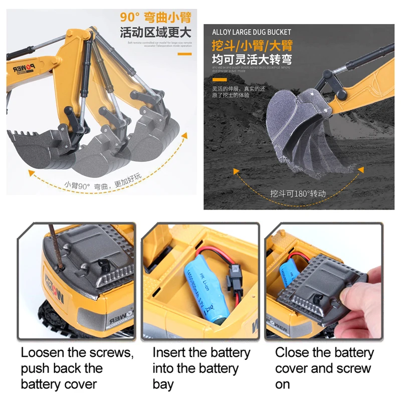 Excavadora RC 2.4Ghz 6 Canales - Kids Outdoor Digger reseña y precio