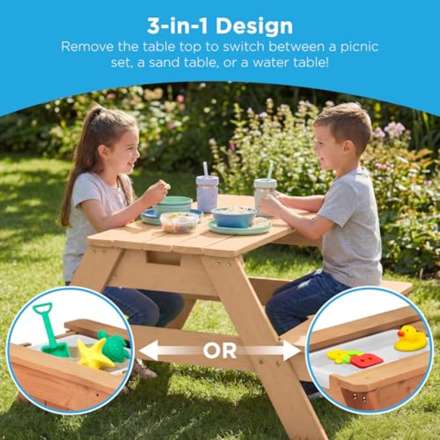 Mesa de picnic infantil para e - Kids Outdoor Table With Umbrella reseña y precio