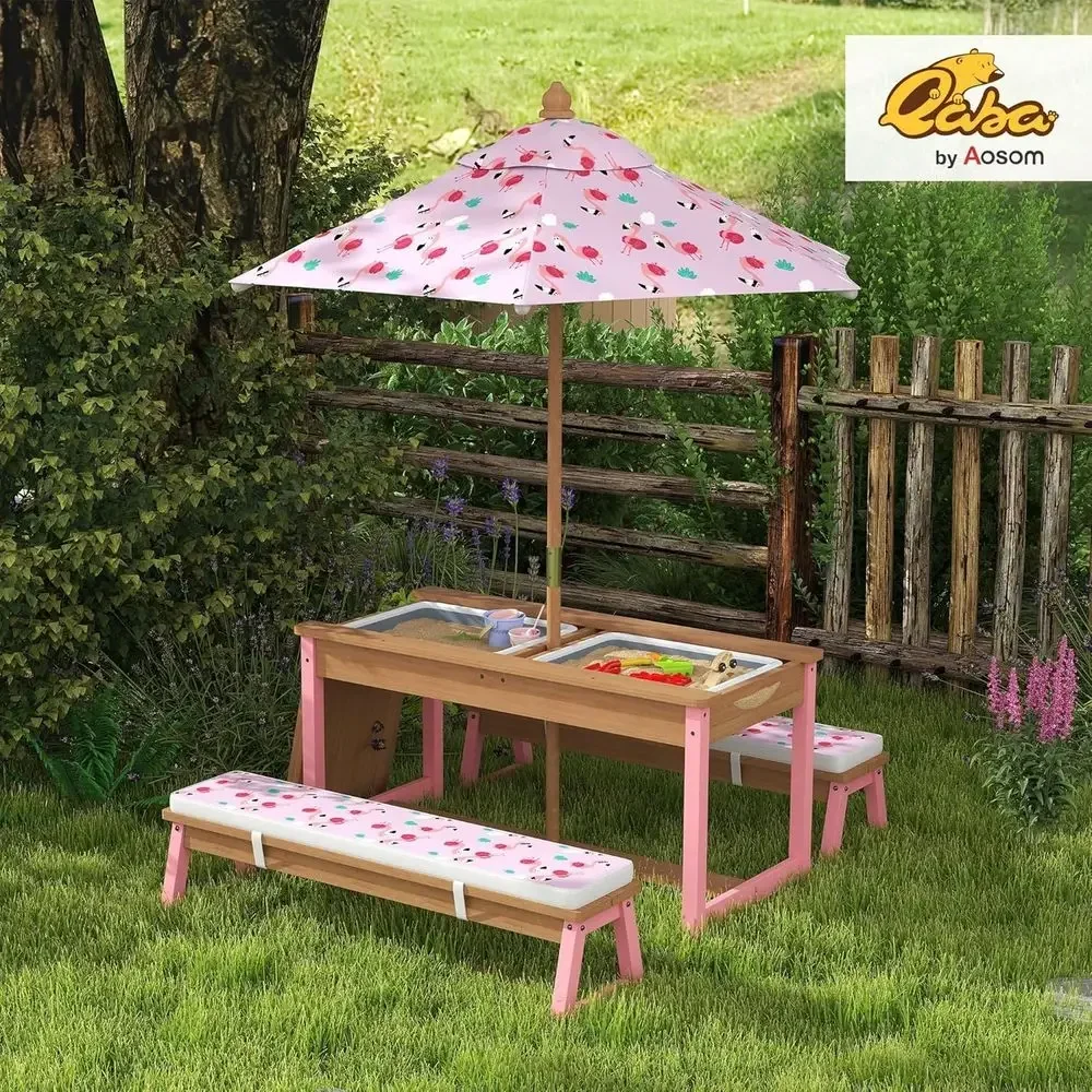 Juego de mesa de picnic de mad - Kids Outdoor Table With Umbrella reseña y precio