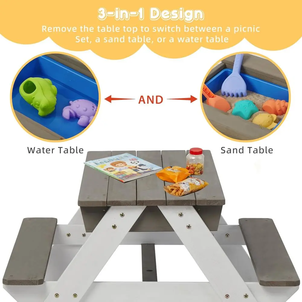 Mesa de Picnic Convertible 3 e - Kids Outdoor Table With Umbrella reseña y precio