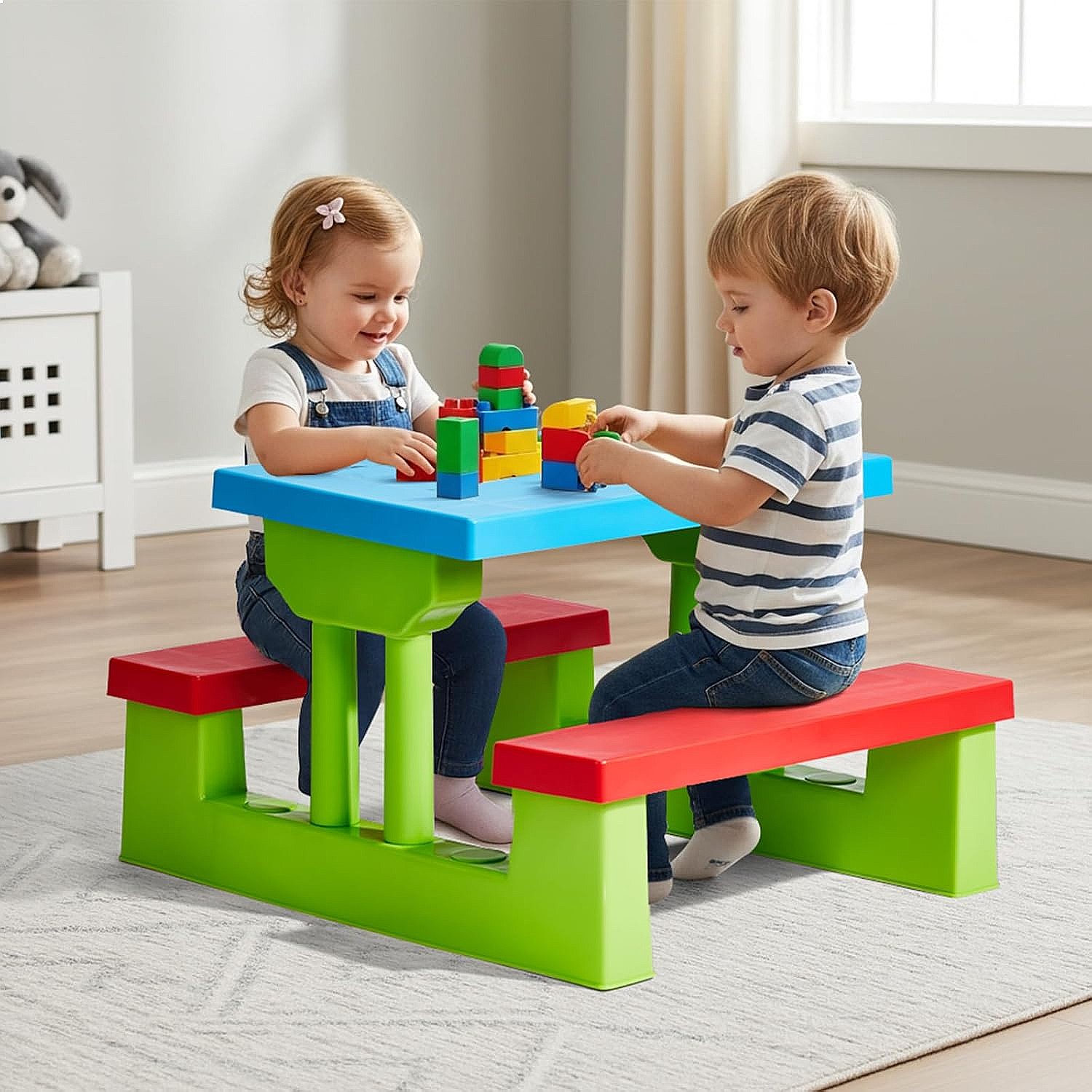 Mesa de Picnic para Niños JOYM - Kids Outdoor Table With Umbrella reseña y precio