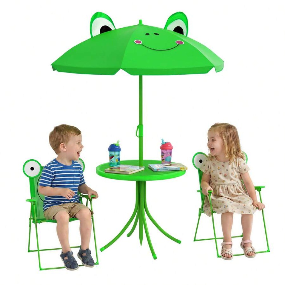 Juego de mesa y sillas para ni - Kids Outdoor Table With Umbrella reseña y precio