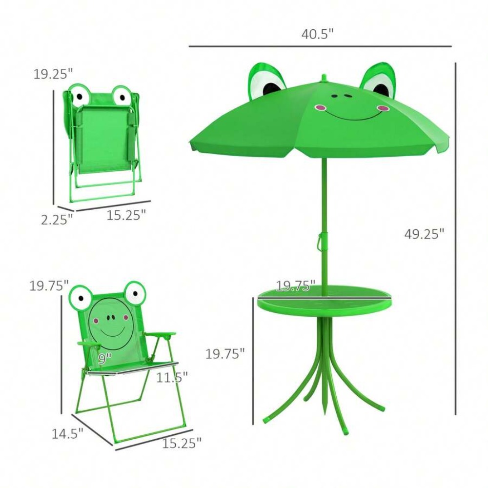 Juego de mesa y sillas para ni - Kids Outdoor Table With Umbrella reseña y precio
