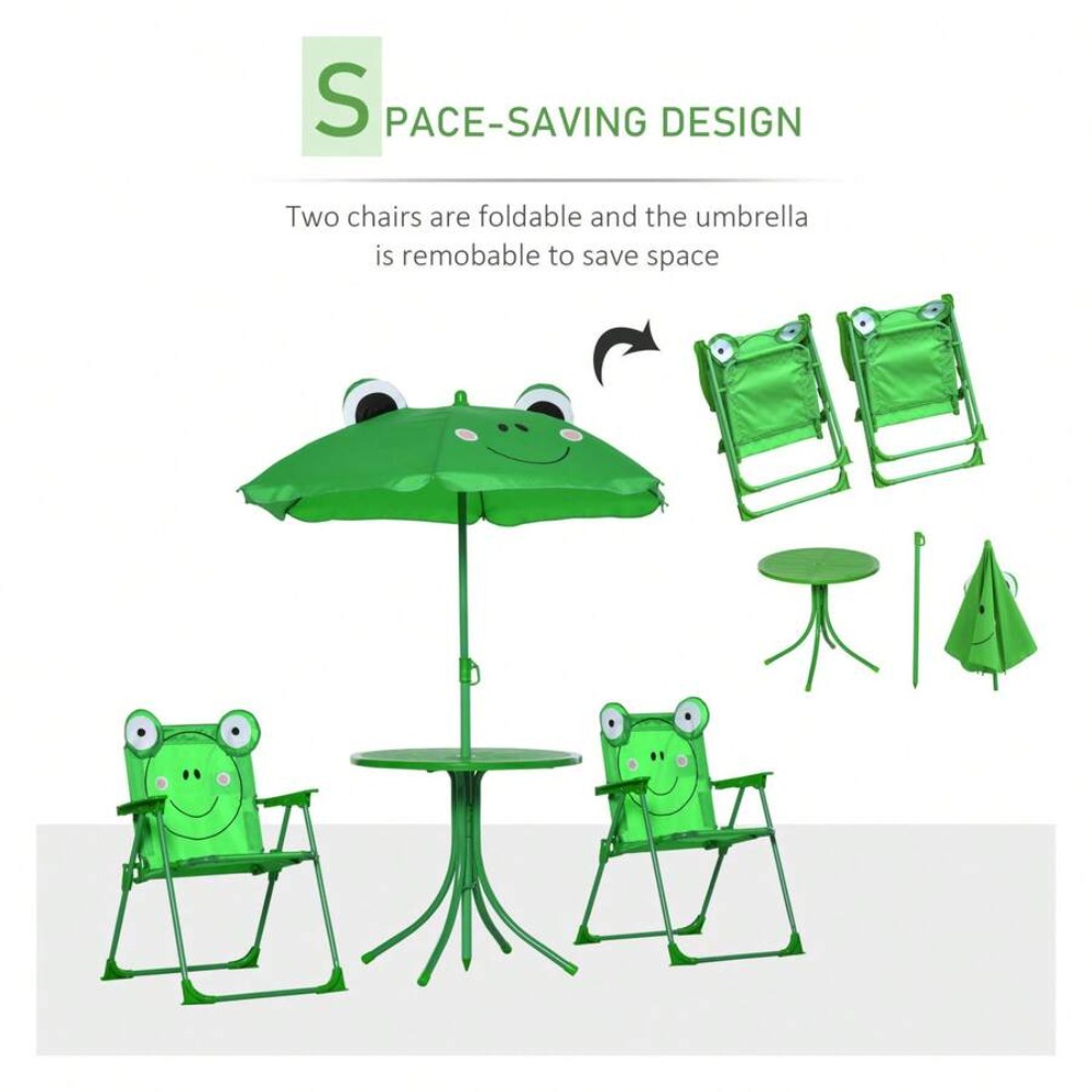 Juego de mesa y sillas para ni - Kids Outdoor Table With Umbrella reseña y precio