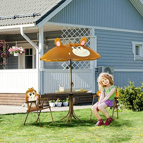 Conjunto de Mesa y Sillas para - Kids Outdoor Table With Umbrella reseña y precio
