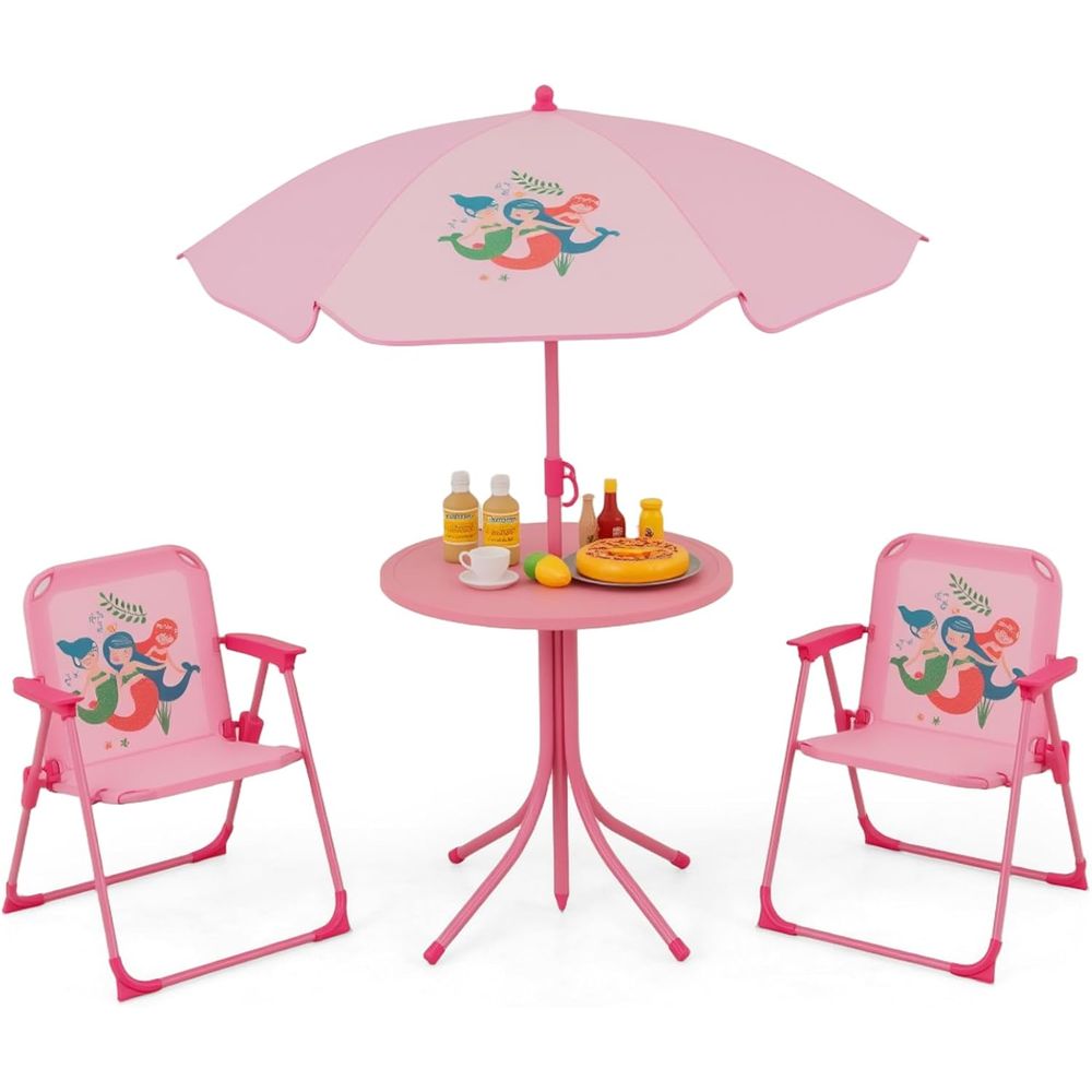 Mesa de Picnic para Niños, Mes - Kids Outdoor Table With Umbrella reseña y precio