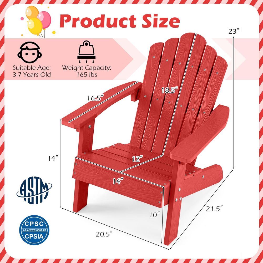 Silla Adirondack para niños, s - Kids Outdoor Adirondack Chair reseña y precio