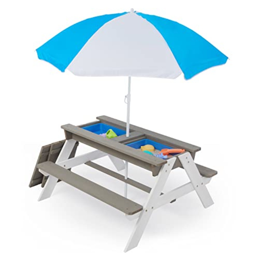 Mesa de picnic para niños para - Kids Outdoor Table With Umbrella reseña y precio