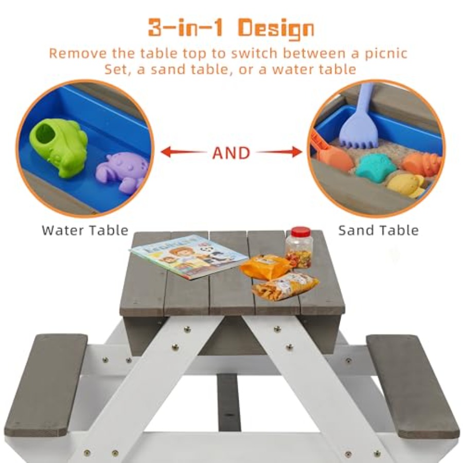 Mesa de picnic para niños para - Kids Outdoor Table With Umbrella reseña y precio