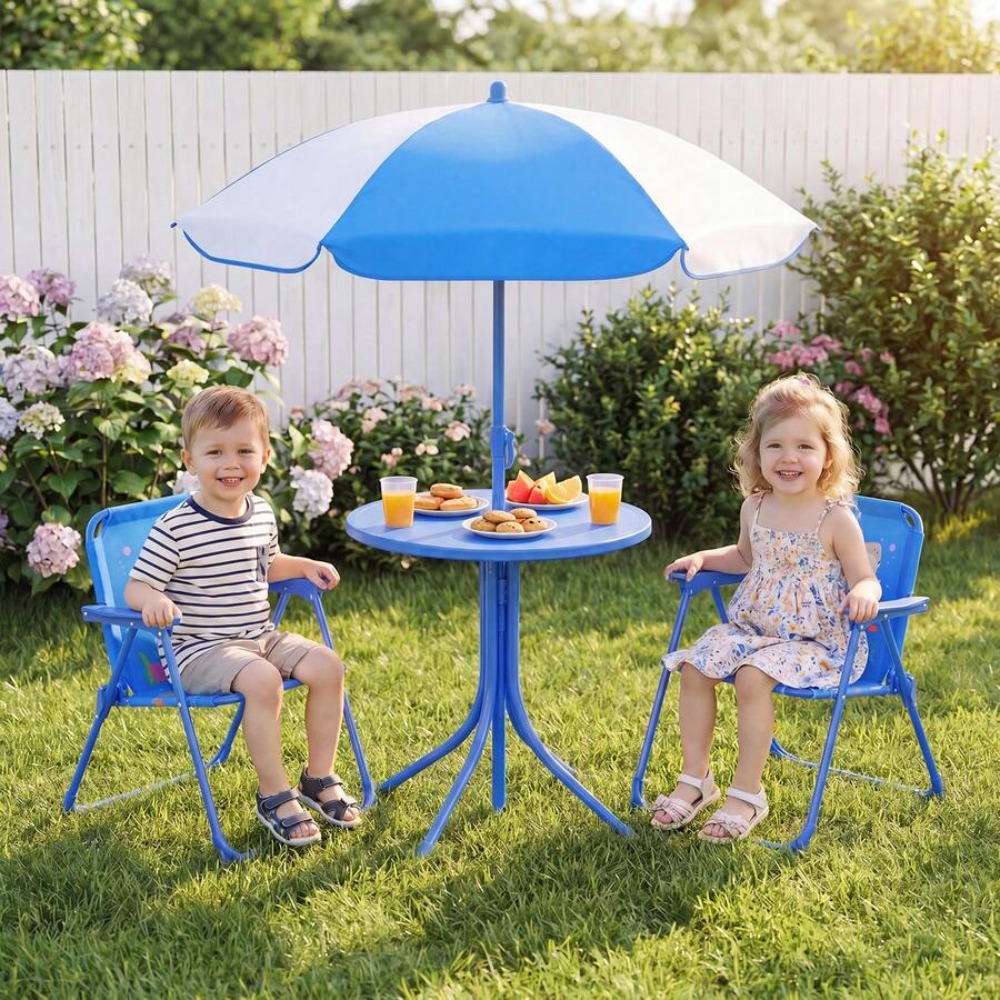 Mesa de Picnic Infantil para E - Kids Outdoor Table With Umbrella reseña y precio